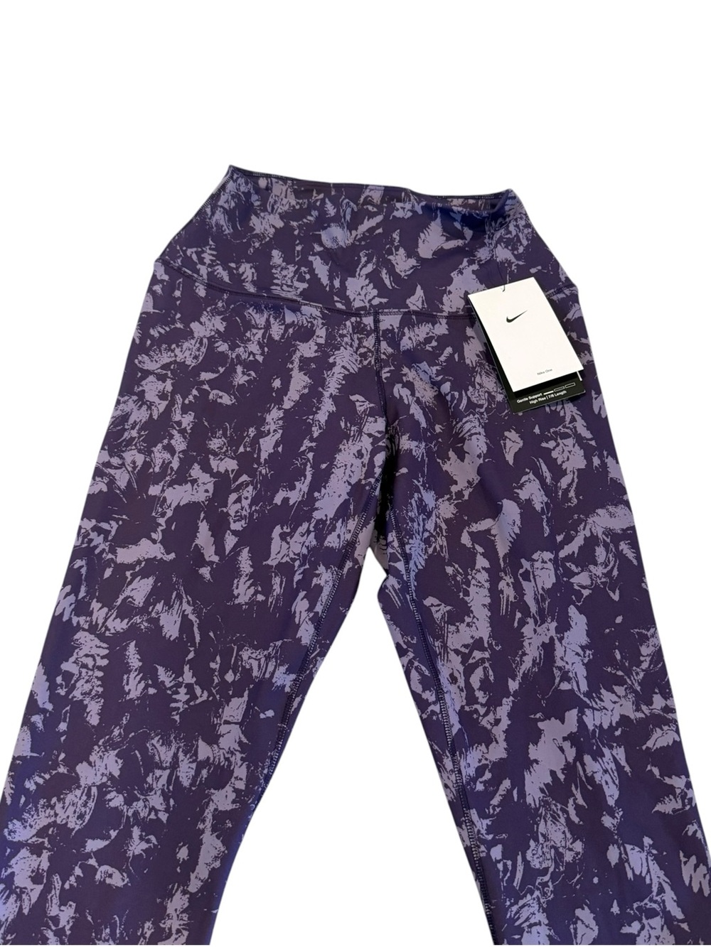Nike Women Purple Print Leggings - High-Waist Active Bottoms